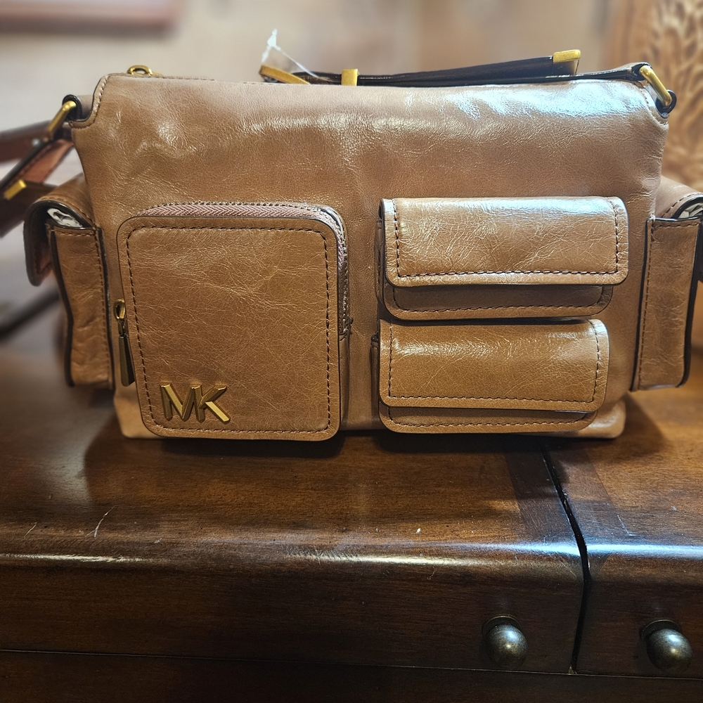 Michael Kors Brown Genuine Leather Luggage Shoulder Bag - Picture 4 of 13